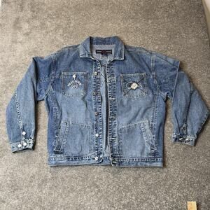 Phat Farm Men’s Denim Jacket XL 18/20 Oversized 90s Y2K Hip Hop Streetwear